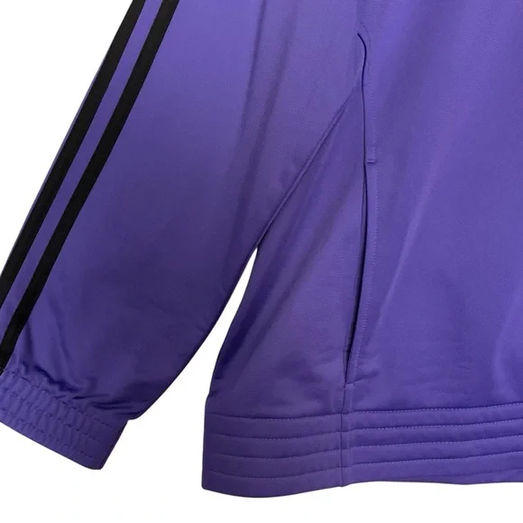 Adidas Purple and Black Performance Jacket with 3-Stripe Design - Picture 4 of 6